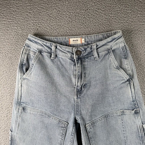 Ripton Jeans Womens 27 Blue Wide Leg Utility Cargo Painters Pants Casual Boho - Picture 2 of 16